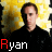 Four identical pixelated images of a person in black clothing against yellow background, each with 'Ryan' text where one letter is red.
