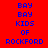Blue pixelated text 'BAY BAY KIDS OF ROCKFORD' on red and black backgrounds in a