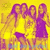 Pixelated image of four people in yellow and purple tones with partial text 'ove you' on a purple background.