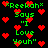 Green text on black background with red pixel hearts, displaying 'Reekah' and 'Says "I Love Youh"' in a repeated pattern.