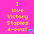 Yellow pixelated text on bright pink background reads "I love Victory Stables 4-eva!!" with cyan heart symbol, two identical frames side-by-side.