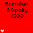 Red background with repeated text 'Brendan &amp;pally <333' and white heart symbols in varying quantities across the frame.