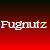 Pixelated text 'Fugnutz' in light colors on a red gradient background with dark top and bottom borders.