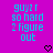 Pixelated cyan text on bright magenta background with two black heart symbols at bottom center.