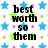 Pixelated text phrases on a star-patterned background with blue, green, and pink stars; the right side shows 'xoxo' and '<3' symbols.