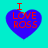 Four identical pixelated heart-shaped icons with red text "I LOVE ROSS" on a cyan background, arranged in a