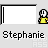 Pixelated character in yellow shirt stands between two white rectangular portals on gray background, name text below.