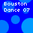 Blue background with light blue circles and white text reading 'Bouston Dance 07' in four identical quadrants.