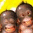 Two pixelated figures with brown hair and light skin stand close together against a yellow background, while blue text appears on a pink background.