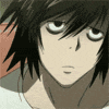 nine anime-style character expressions showing subtle shifts in eye position, mouth shape, and head angle with a final displaying text