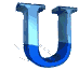 Nine blue U-shaped icons arranged in a on a gray background, each with a gradient from light blue to dark blue