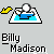 Pixelated graphic shows a swan on water with yellow wings, below text reading Billy Madison and to the right Stop Looking at Me Swan!