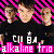 Animated sequence of a person in black shirt with 'cl éa' text, repeated against pink and black diagonal stripes background.