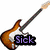 Pixelated guitar-themed buddy icons with text labels: a sunburst electric guitar, a white electric guitar, and a black pick-shaped icon.