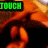 A pixelated image of a hand holding an object with changing text labels in the corners.