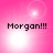 Four identical display 'Morgan!!!' text on a pink background with shifting light effects