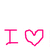 Pixelated pink text and heart symbol on white background with gray corner overlay.