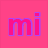 six with pink backgrounds displays text and symbols: 'mi', 'ch', 'el', 'le', five exclamation marks, and three hearts