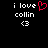 Pixelated text and symbols on black background with red heart symbol replacing '❤' in left