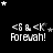 <6 & <K Forevah! text in white pixelated font on black background with scattered stars, repeated