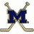 Blue background with white square containing crossed hockey sticks and a dark blue 'M' logo, yellow text reading "MicHigaN" above and "HocKeyY RuLeZz" below.