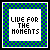 nine square icons with blue-green checkered borders, each containing text on a white background; some frames show pixelated text while others display faded or blank states