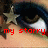A close-up of an eye with a star-shaped earring, featuring red text reading 'my starry eyed' and 'suprise' across different frames.