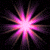 Four animated pink starburst frames arranged in a 2x2 contact sheet on black background with varying size and intensity.