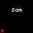 Black background with repeated white text 'Sam' and red heart symbols in varying quantities per