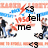 Animated icon with repeating background pattern featuring orange and blue stripes, red 'WISH' text, and black '<3' symbols, with figures in motion.