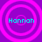 Four identical circular icons with concentric rings display the name 'Hannah' in cyan text on a purple background.