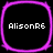 Four identical square with rounded corners, each containing white text on a black background surrounded by a glowing purple border