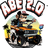 Pixelated circular icon with a central figure holding a guitar, surrounded by 'ROCK GO' text in red and white lettering.