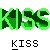 Green pixelated text 'KISS' with a dollar sign replacing the second 'S', below which is black text reading 'KISS OR KI$$?', all on gray background.
