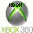 A circular silver icon with a green X-shaped light pattern, featuring text above and below the icon in pixelated fonts.