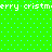 Green background with light blue dots and repeated white text reading 'merry cristmerry' in two horizontal bands.