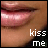 A 4x3 contact sheet of a 12-frame animated icon showing sequential mouth expressions with "kiss me" text, arranged left-to-right and top-to-bottom on a gray background.