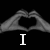 Black background with hands forming a heart shape and 'I' text; blue background with strawberry, lemon, and 'Love' text; grayscale silhouette of two people making a heart with 'NIKO' text below.