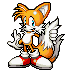 nine pixel-art fox characters with orange fur, white accents, and red-and-white shoes in various poses against a gray background