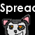 Pixelated cartoon dog head with pink inner ears, yellow eyes, and a wide grin appears in four with text above and below