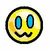 Two yellow circular faces with black outlines, one showing blue oval eyes and the other winking with closed eyes.