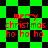 Pixelated green and black checkered background with red text reading "merry christmas ho ho ho" in four identical quadrants.