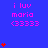 Blue background with pink text 'i luv maria <3333' and red heart symbols in vertical stacks on left, center, and right sides.