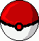 Six pixelated red and white spherical icons arranged in a , each with distinct button colors and partial black bands