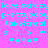 Pixelated cyan text and symbols on a solid pink background with repeated patterns and a small blue accent.