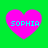 Four pink heart shapes on a green background, each containing cyan text reading 'SOPHIA' with varying pixelation levels.
