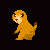 Pixel art animation of a brown creature and black-and-white cow with text overlays on dark and light backgrounds.
