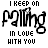 Animated text sequence showing 'I KEEP ON falling IN LOVE WITH YOU' with varying letter color changes across frames.