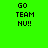 Green and black pixelated graphic with 'GO TEAM NU!!' text in three positions across two
