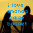 Pixelated blue text reads 'i love amanda paige bonnet' and 'forever <3 and i always will <3' over silhouettes of two people against a yellow background.
